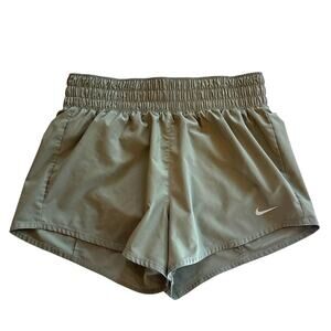 Nike Shorts 3" Womens Size Small Green Dri-Fit Mid Rise Brief Lined Workout